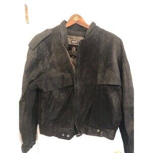 Byrnes & Baker Leather Heavy Jacket Black Size Large